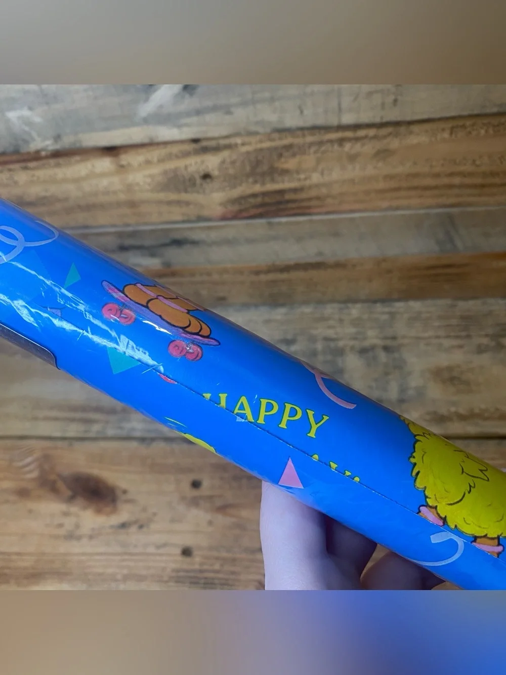 Vtg Sesame Street Big Bird Gibson Greetings 1980s Gift Wrapping Paper /Half Roll